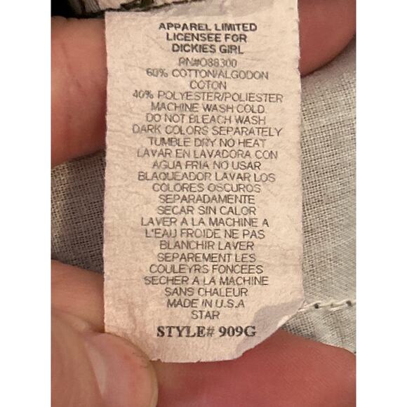 Dickies Girl Army Green Wide Leg Chino Pants - Picture 4 of 8